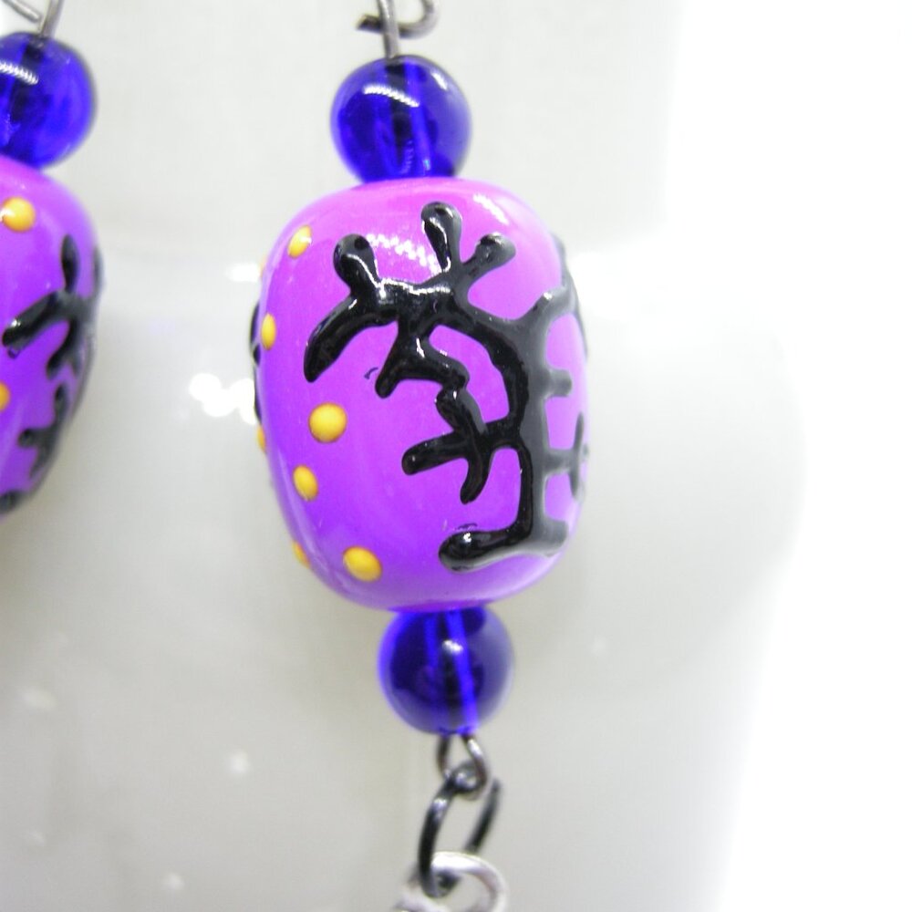 Spooky Trees lampwork earrings - purple, green or mix & match - Picture 12 of 13